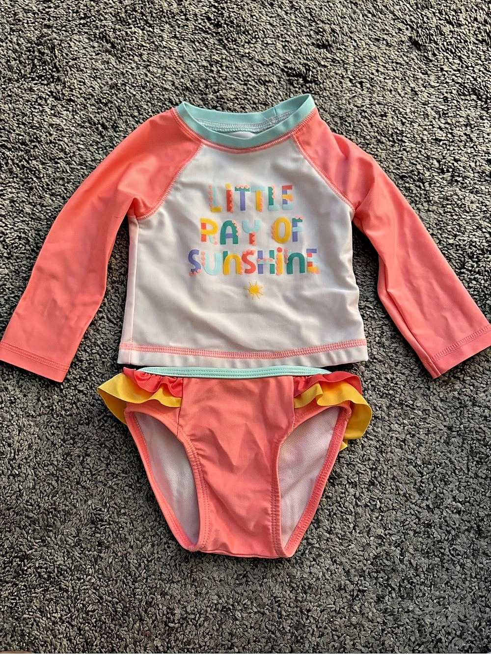 Cat & Jack Baby 12M Long Sleeve One Piece Swimsuit Like New